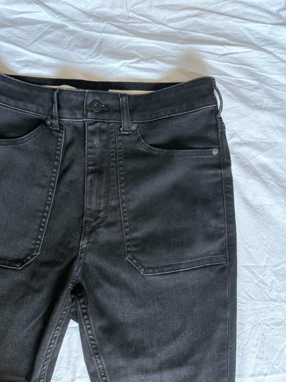 Pilcro and the Letterpress High Rise Black Moto Skinny Jeans Size 30 - Picture 7 of 15
